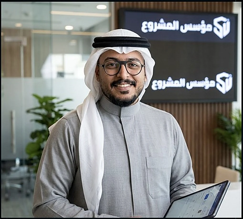 Mohamed Sharif at work in the office