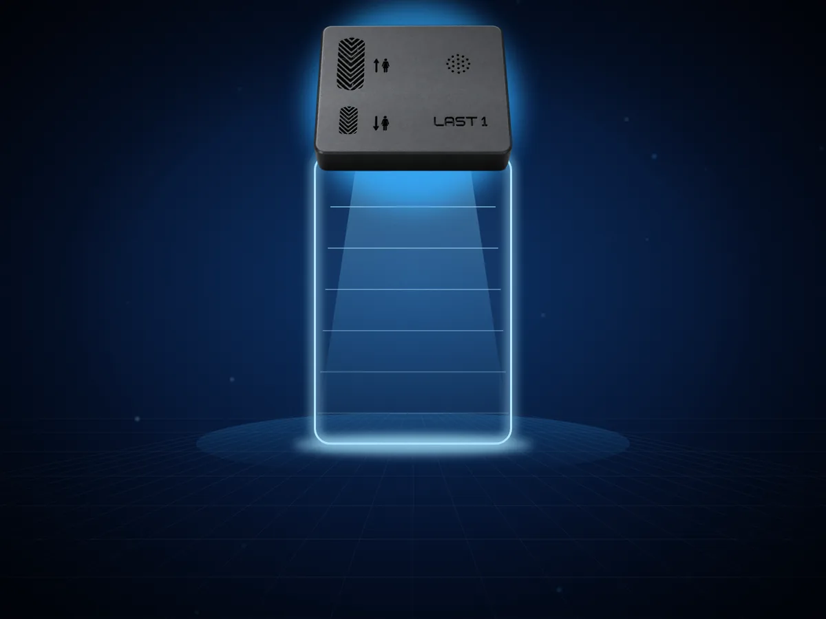 Step 1: the Last 1 door sensor scans the bus doorway